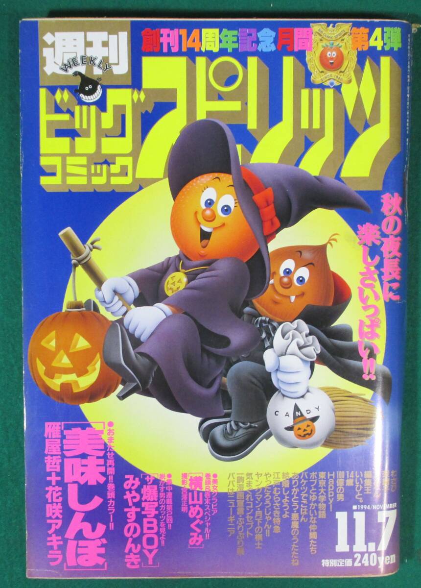 【希少】ビッグ コミック スピリッツ 1994年11月07日 グラビア 横山めぐみ/花咲アキラ/みやすのんき/浦沢直樹/高橋しん/江川達也/根拍卖