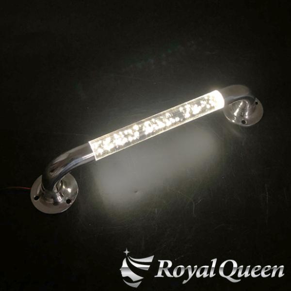 汎用 手すり ドアノブ 水泡 アクリル&ステンレス 昼白色 LED5★ 25Φ 全長355mm ★【RQGR9】拍卖