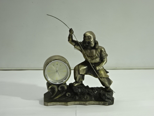 A5-24-0759 ◎ TOYO トーヨー 置時計 七福神 恵比寿 金属製 希少 アンティーク ヴィンテージ拍卖