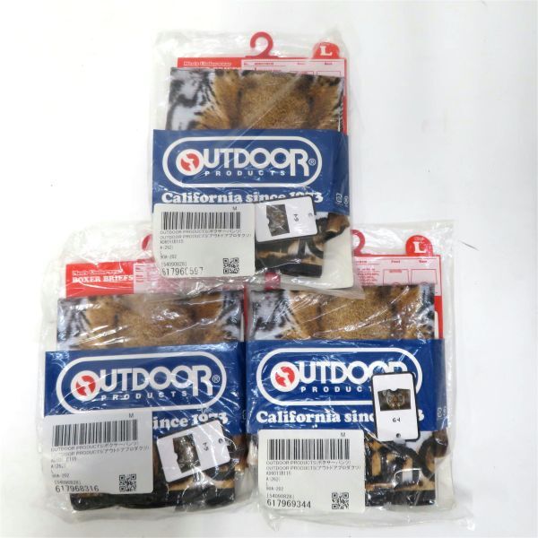 未使用品 OUTDOOR PRODUCTS メンズ ボクサーパンツ Lサイズ3点 トラ AD6011B115 90A拍卖