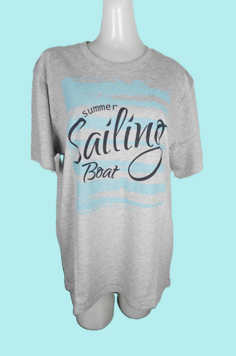 OLD MILLS 杢グレー Sailing Mサイズ 本体:綿90%,レーヨン10% リブ部分:綿85%,レーヨン10%,ポリウレタン5% 半袖Tシャツ 新品拍卖