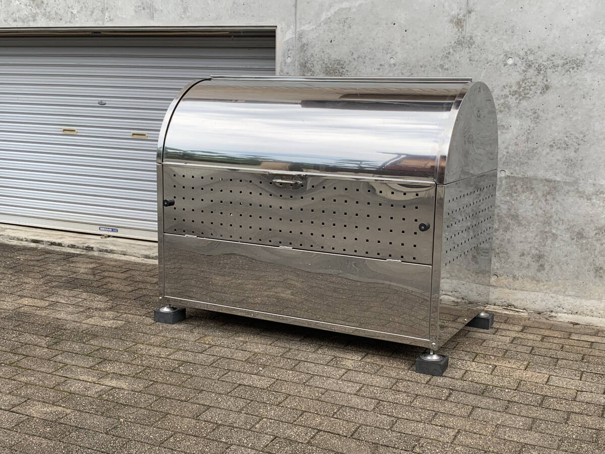 大型 ごみ箱 ゴミステーション 店頭渡限定 組立済 ステンレス 大容量820L アーチ型 野生動物 クマ サル対策 自治体 アパートマンションに拍卖