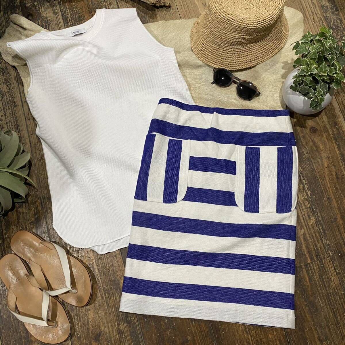 新品未使用!美品! C'EST VRAI MIEUM *マリンデザインスカート* ストレッチスカート拍卖