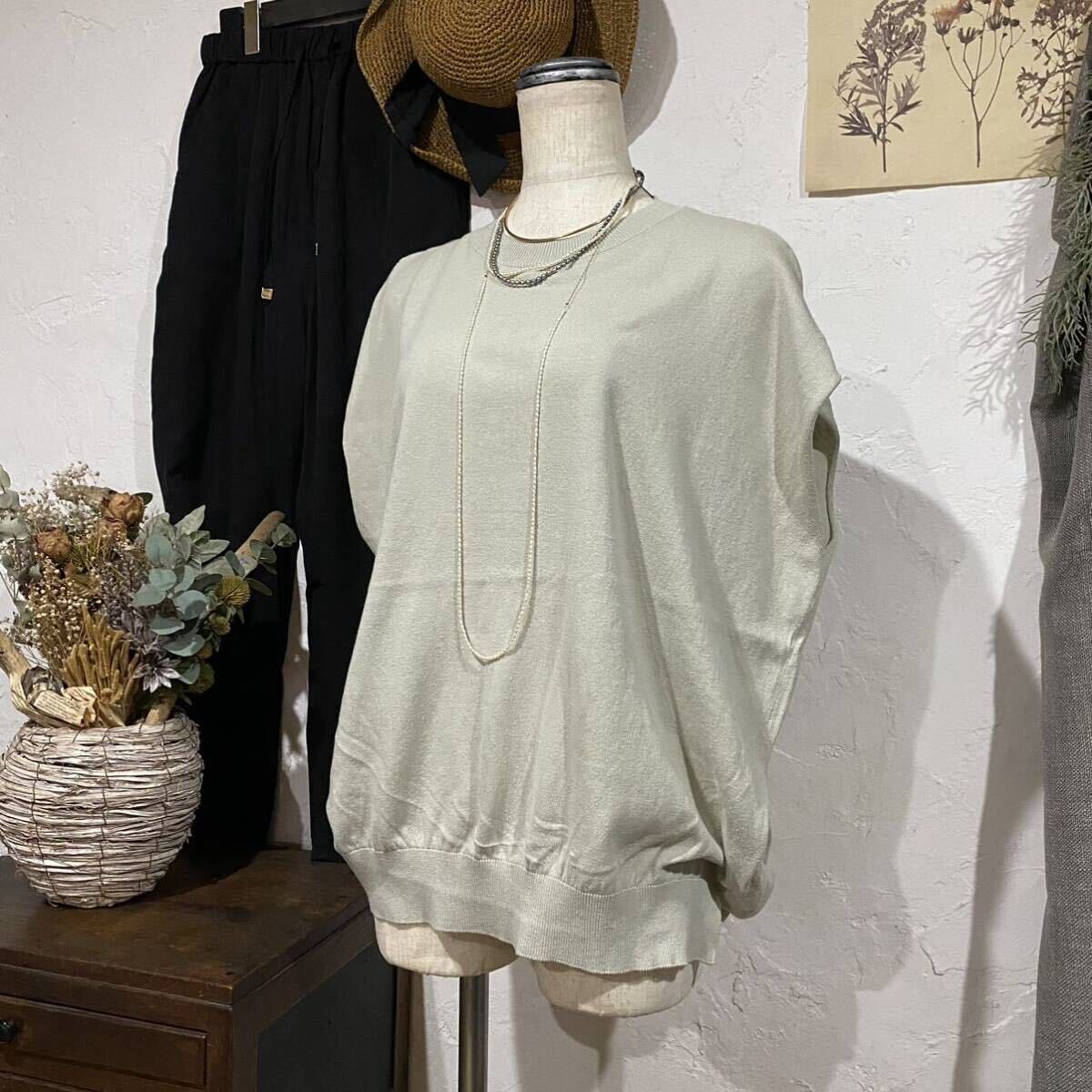 OMNES *オーバーデザインコットンニット* ニットプルオーバー/オーバーデザインニット/ニットカットソー/ニットトップス拍卖