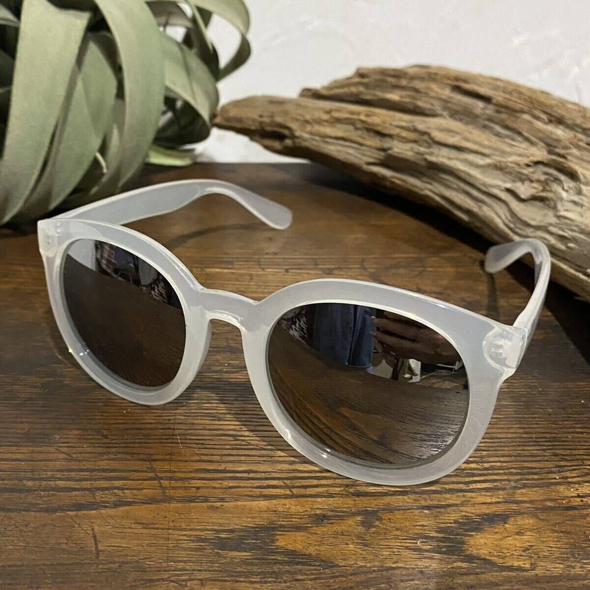 *ミラーレンズサングラス* シルバーミラーレンズ×シアホワイトフレーム/8099-A 53□24-148/アイウェア/サングラス/sanglasses拍卖