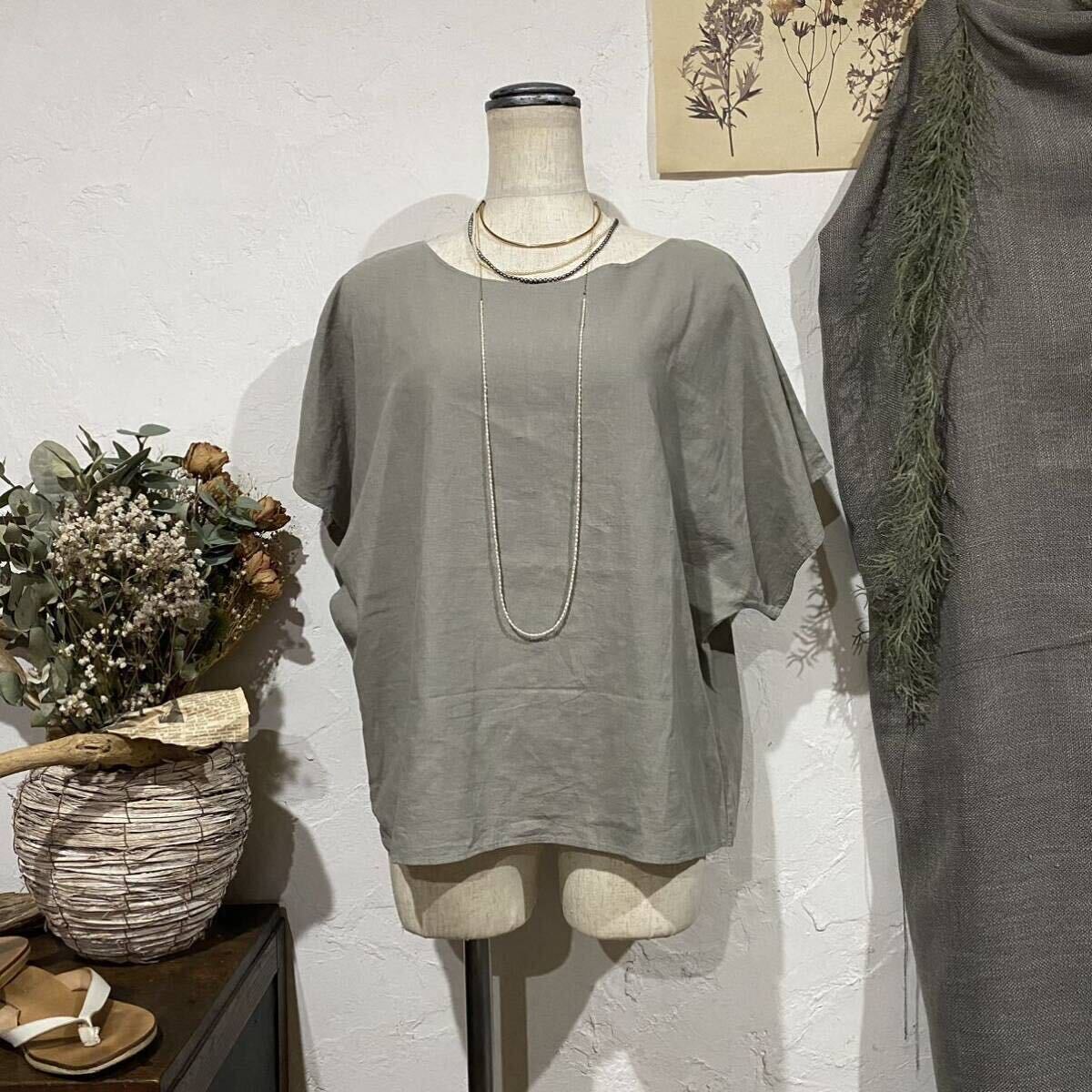 美品!3rd Spring *ドルマンデザインリネントップス* ブラウス/プルオーバー/リネントップス拍卖