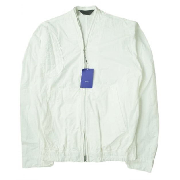 新品 ESSAY エッセイ 21SS 日本製 J-2 GUN ZIP JACKET ガンジップジャケット ?ES12J-02 3 WHITE ノーカラー ブルゾン ガンパッチ g18175拍卖