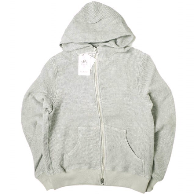 新品 e JEANS イージーンズ 日本製 HONEYCOMB ZIP HOODIE 岡山児島 ハニカムコットン ジップパーカー e903-003 M Gray 定価41,800円 g17632拍卖