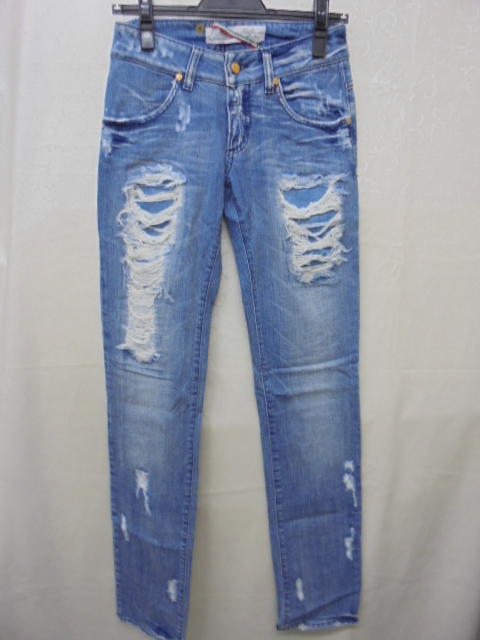 【KCM】sta-552-26★長期保管品★MET JEANS レディース ダメージ加工 デニムパンツ ジーンズ サイズ 26拍卖