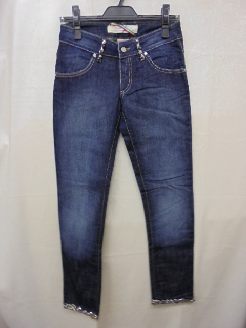 【KCM】sta-553-26★長期保管品★MET JEANS レディース ストーン付 デニムパンツ ジーンズ サイズ 26拍卖
