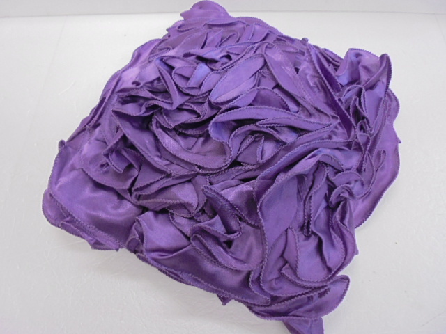 【KCM】rose-22★ワケあり保管品★バラ風 フリルクッション パープル 約30×30cm拍卖