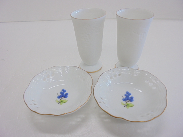 【KCM】inte-35★箱傷み未使用品★embrasser/アンブラッセ ペアセレモニーセット フリーカップ&小皿ペアセット拍卖