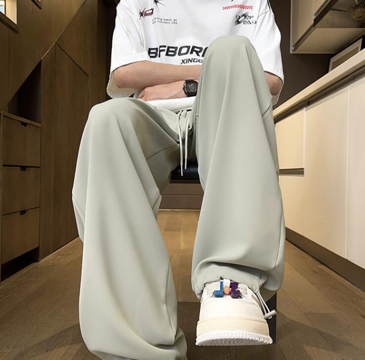 未使用 メンズ ワイドパンツ カジュアルパンツ クール 冷感 涼しい 大きいサイズ ウエストゴム 長ズボン 夏 無地 シンプル 薄手 3色M-5XL拍卖