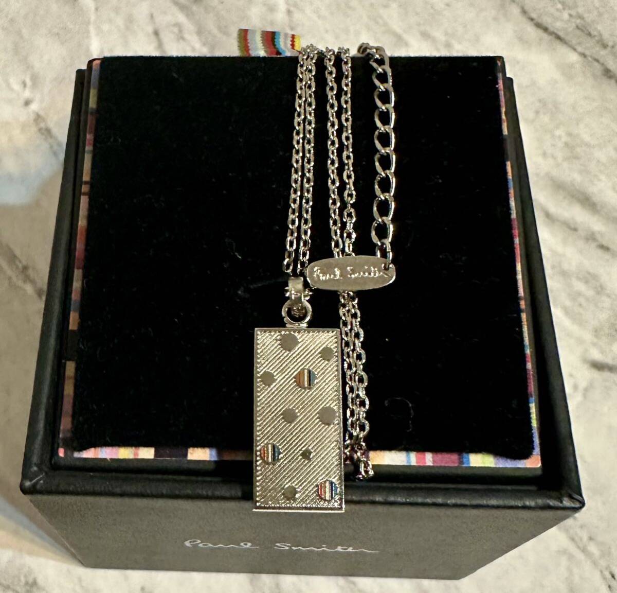 未使用級 ポールスミス アーティストストライプ マルチカラードット ネックレス拍卖