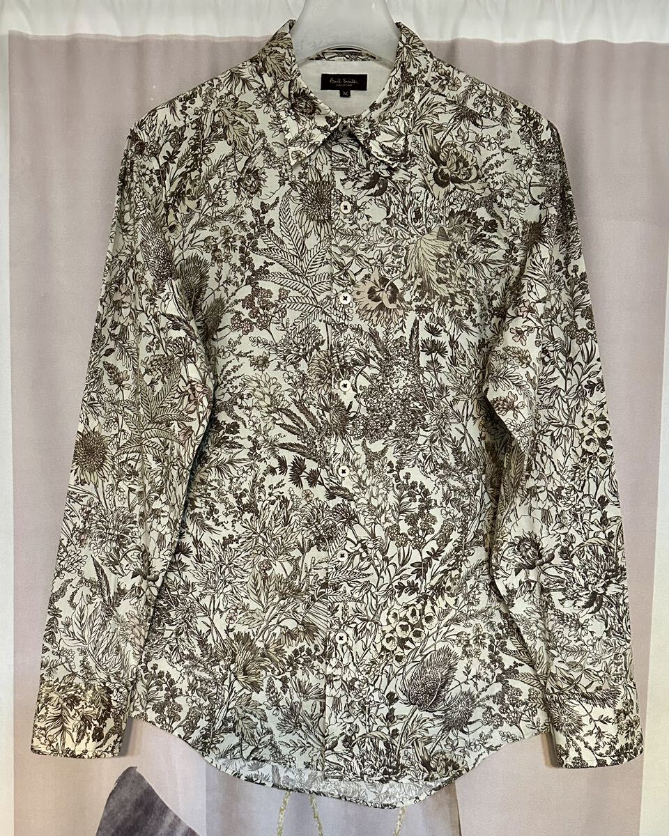 ポールスミス コレクション フローラル 向日葵 スケッチ アート 花柄シャツ拍卖