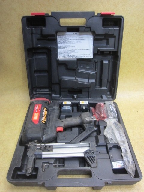 *MAX マックス ガスネイラ GS-638CA 釘装填数22本 コードレス バッテリー2個 充電器 ガス ケース付 ガス式釘打機 ガス釘打機 ピン打機 2拍卖