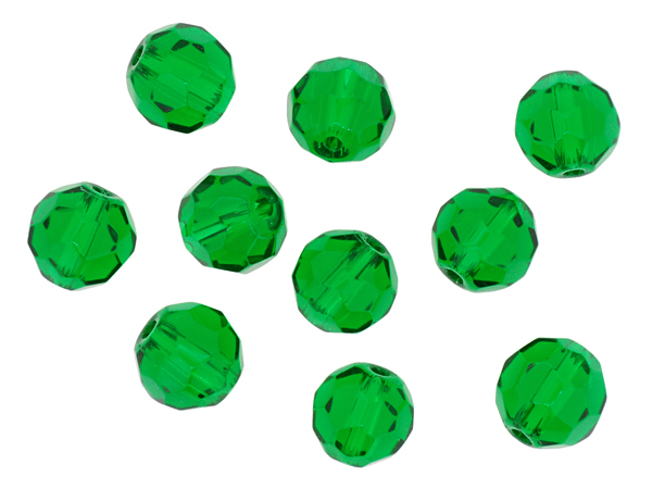 訳ありセール品 ラウンドカット型 ガラスビーズ 6mm グリーンエメラルド 10コ入り 大きさや色合いにばらつきがある場合がございます拍卖