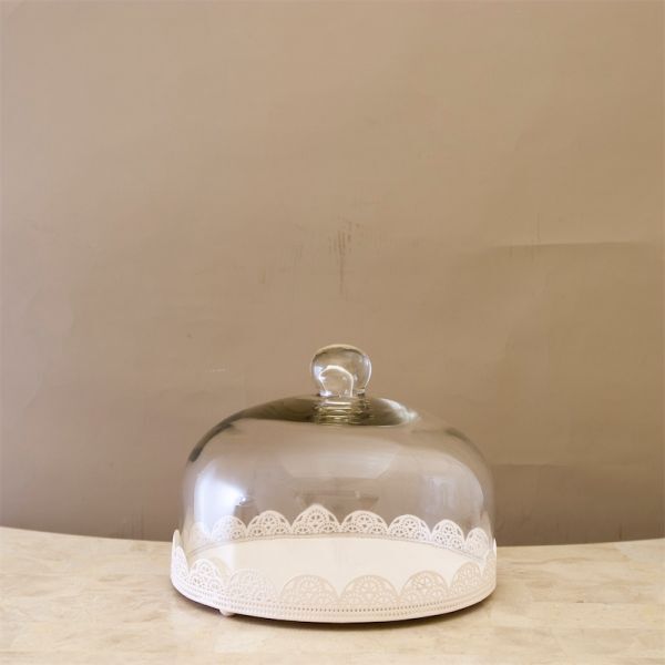 ディスプレイドーム ガラス×アイアン クリーム色 小物入 ブリザードフラワー ドライフラワーなど 飾り ディスプレイ 置物 収納拍卖