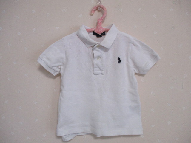 Ω ラルフローレン Ω ★ 可愛い半袖ポロシャツ ★白 80㎝ 40722拍卖