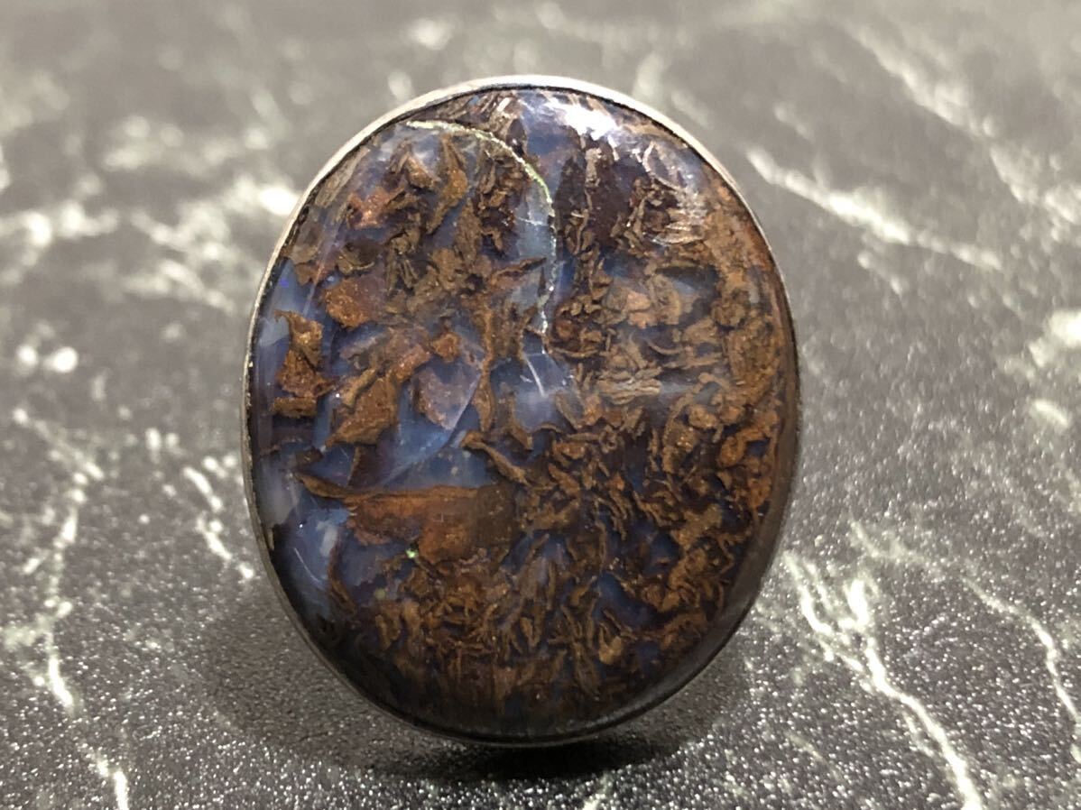 シルバー リング ストーン silver 925 指輪 ウッド オパール拍卖