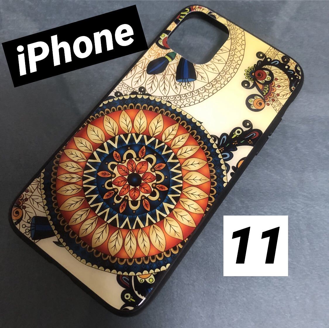 iPhone 11ガラスケース 曼荼羅 メンズ マンダラ 管理リ11拍卖