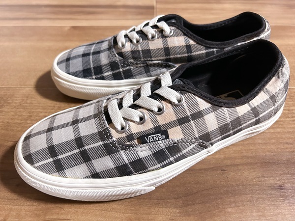 良品、USA企画、レア! VANS バンズ Authentic オーセンティック チェック 23cm US5 オールドスクール スケートハイ エラ チャッカ ランピン拍卖