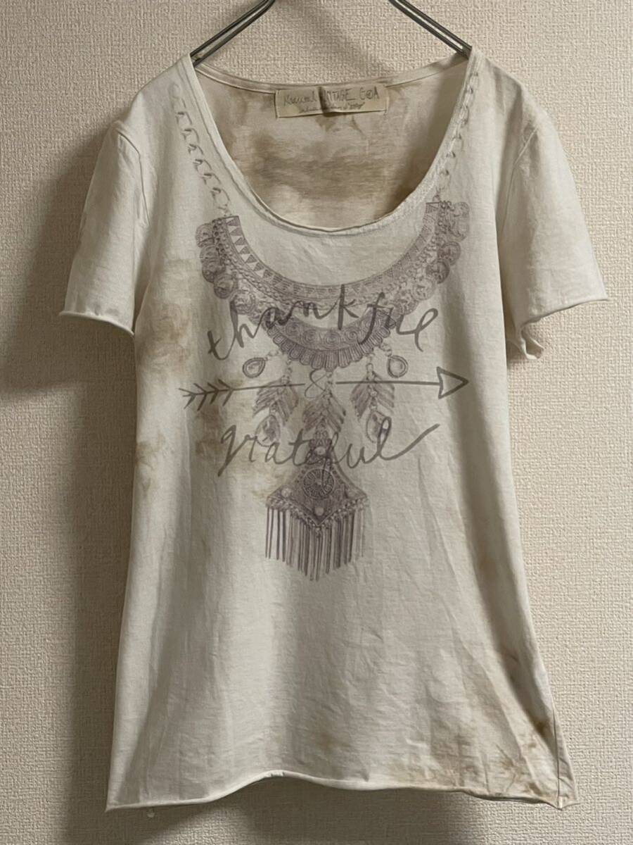 goa g.o.a gimmick long sleeve t-shirt feather 00's Y2K archive ゴア ギミック Tシャツ ロンT ムラ染め 羽 アーカイブ ギャル グランジ拍卖