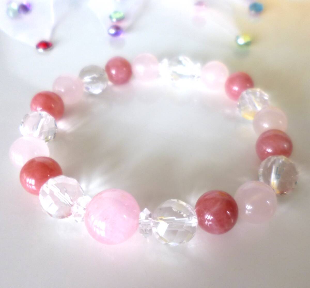 ☆愛のエネルギー☆モルガナイト☆ ☆愛を育む☆ピンクグァバクォーツ☆ ☆愛の象徴☆ローズクォーツ☆ ☆クリスタル☆ ☆15cm☆拍卖