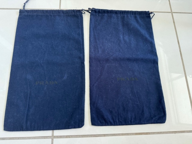 【PRADA】 プラダ シューズ用袋 濃紺 2枚組み A 美品拍卖