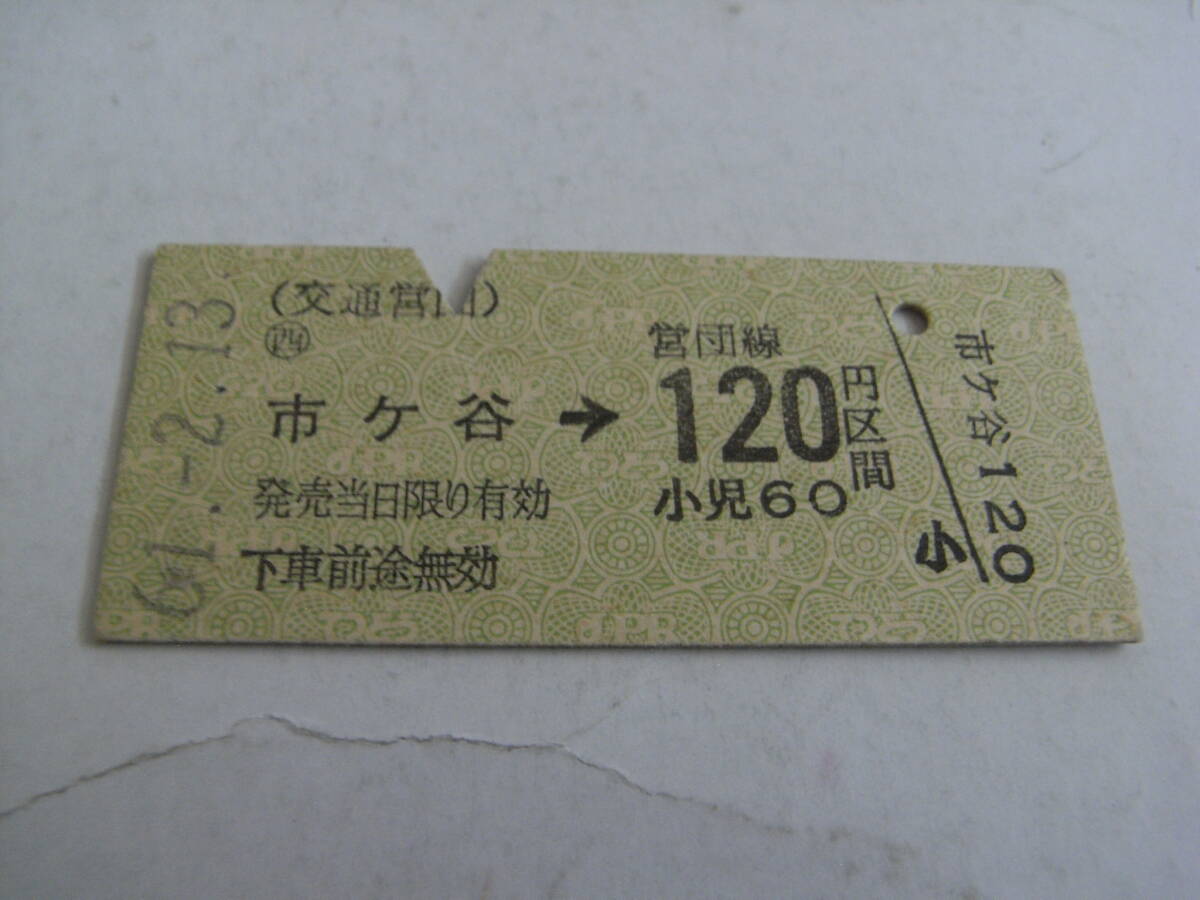 交通営団 市ヶ谷→営団線120円区間 昭和61年2月13日 市ヶ谷駅発行 帝都高速度交通営団拍卖