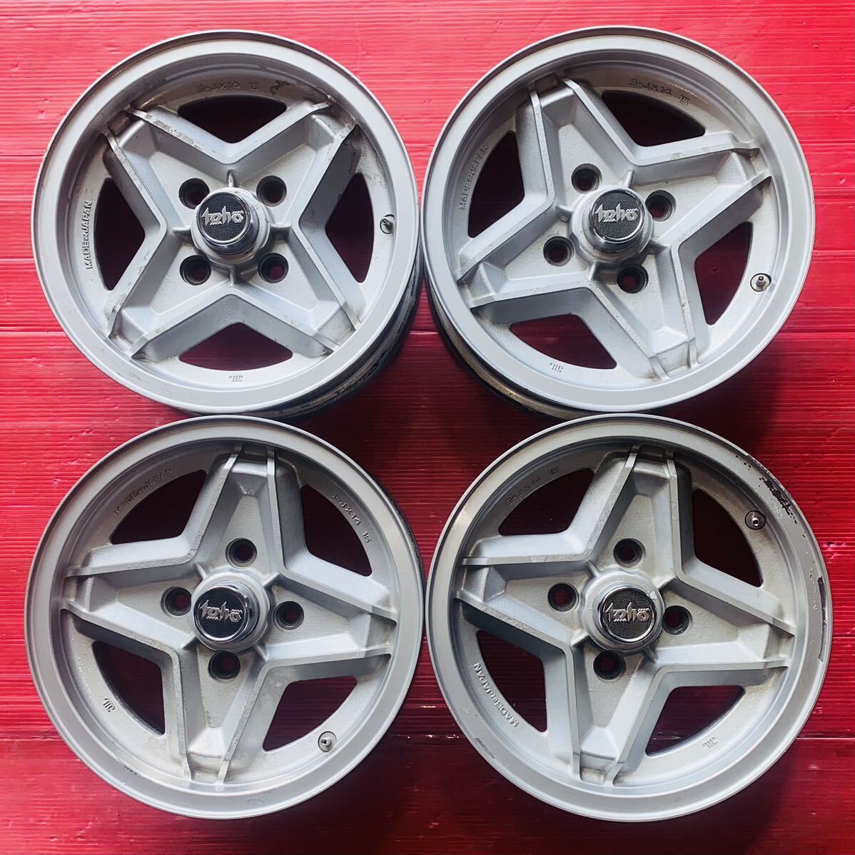 TOHO MAG サイズ 14×5J PCD114.3 H4 OFF+15 ハブ径約68mm 傷汚れあり 4本セット拍卖