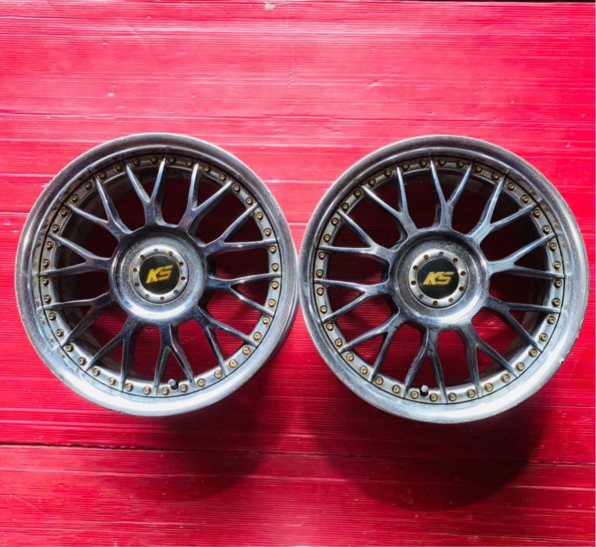 TANEISHA KS サイズ 17×8.0JJ PCD114.3 H5 OFF+44 ハブ径約72mm 傷汚れあり 2本セット拍卖