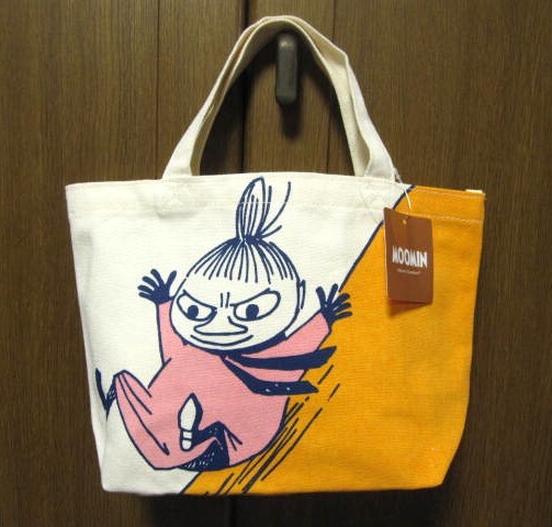 *新品*ムーミン*リトルミイ*マチ付バッグ*コットントート*帆布*すべり坂*MOOMIN*ランチバッグ*拍卖