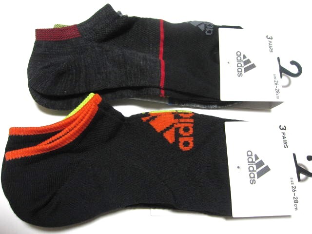 *送料無料*新品*アディダス*26-28㎝*スニーカーソックス3足×2*甲部分メッシュ*adidas*拍卖