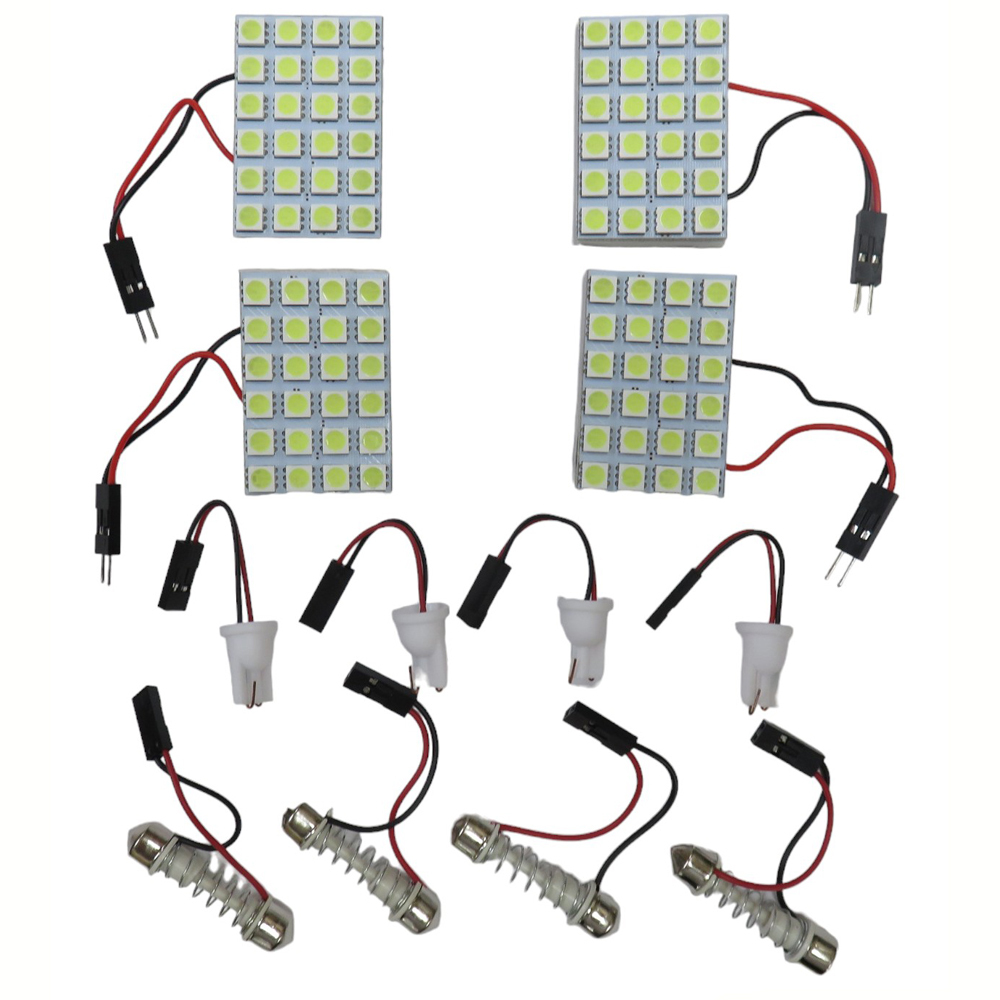 LEDルームライト 4個セット 高照度24SMDLED5050×24発搭載 白色発光 ルーム球ランプ/T10対応拍卖