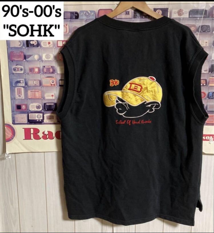 90s-00s SOHK刺繍口ゴBoloスウェットベストTシャツXL 西海岸チカーノB系hiphop拍卖