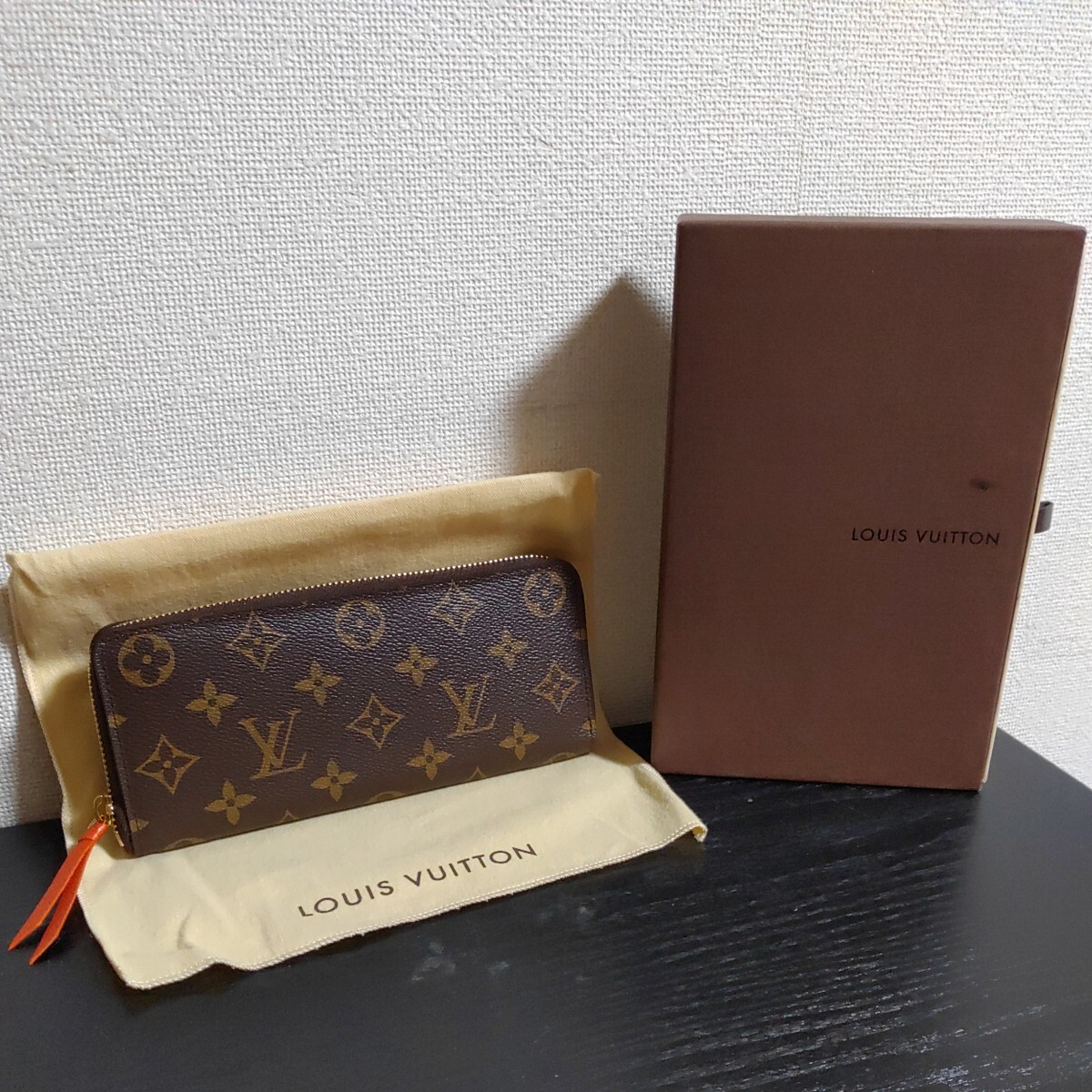 ルイヴィトン 長財布 LOUIS VUITTON ポルトフォイユクレマンス ジッピーウォレット モノグラム オレンジ ファスナー 0718-B3Y-TA3拍卖