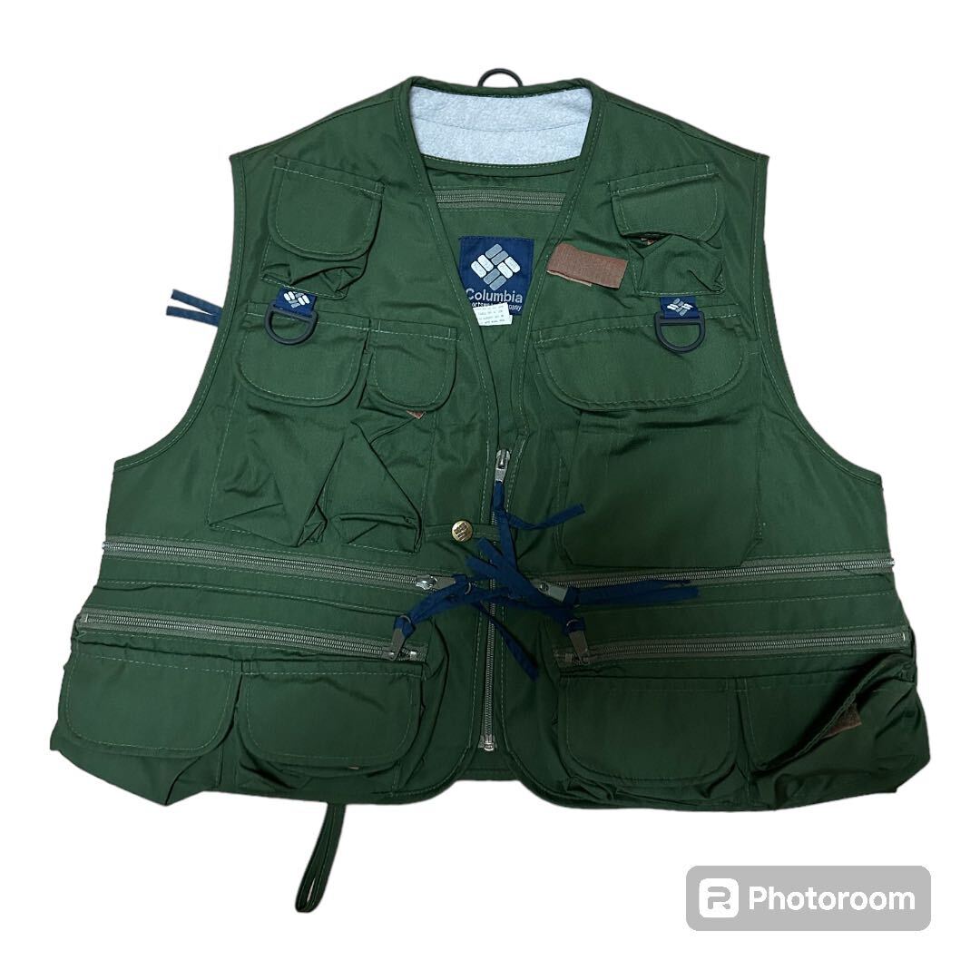 美品 80s Columbia コロンビア フィッシングベスト S カーキ拍卖