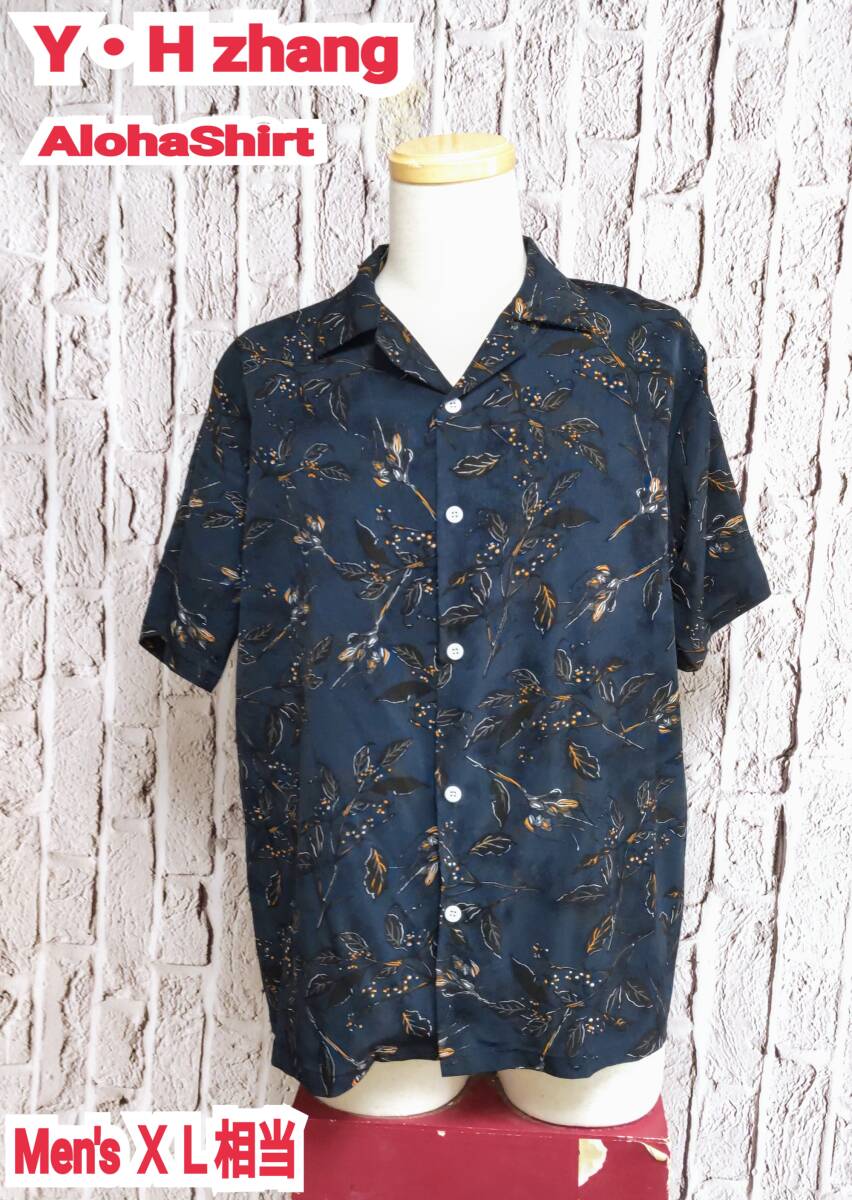 ★送料無料★ Y・H zhang ハワイアンシャツ メンズ アロハシャツ オープンカラーシャツ XL 相当拍卖