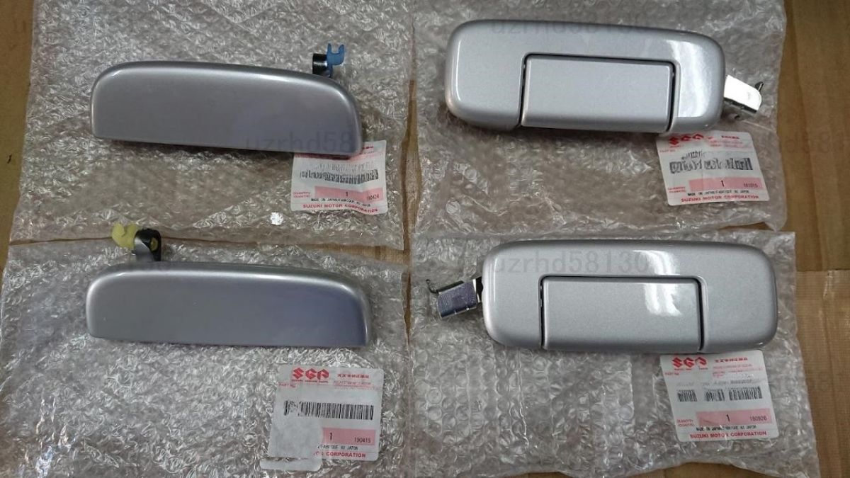 スズキ純正 エブリイ DA17 ドアアウトサイドハンドル フロント リア 左右セット 1台分 シルバー SUZUKI拍卖