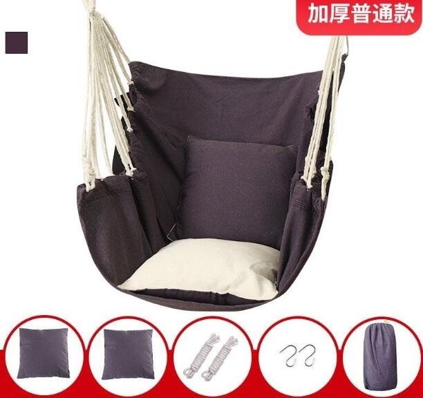 人気推薦 * 寝具 ハンモックチェア 吊り下げ ハンギングチェア ハンモック チェア 室内 屋外 キャンプ 折りたたみ クッション付き*紫系拍卖