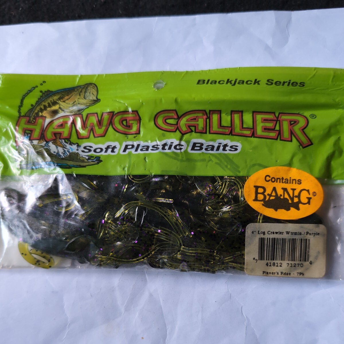 ■新品■HAWG CALLER■ログクローラー■4インチ、7本入、ウォーターメロンバープル拍卖