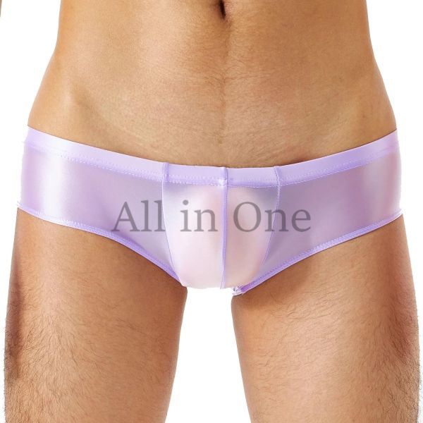 116-101-11 メンズ ツヤツヤ 光沢 ローライズ ブリーフ 【パープル,XLサイズ】男性 下着 セクシー アンダーウェア エロ パンツ ショーツ .2拍卖