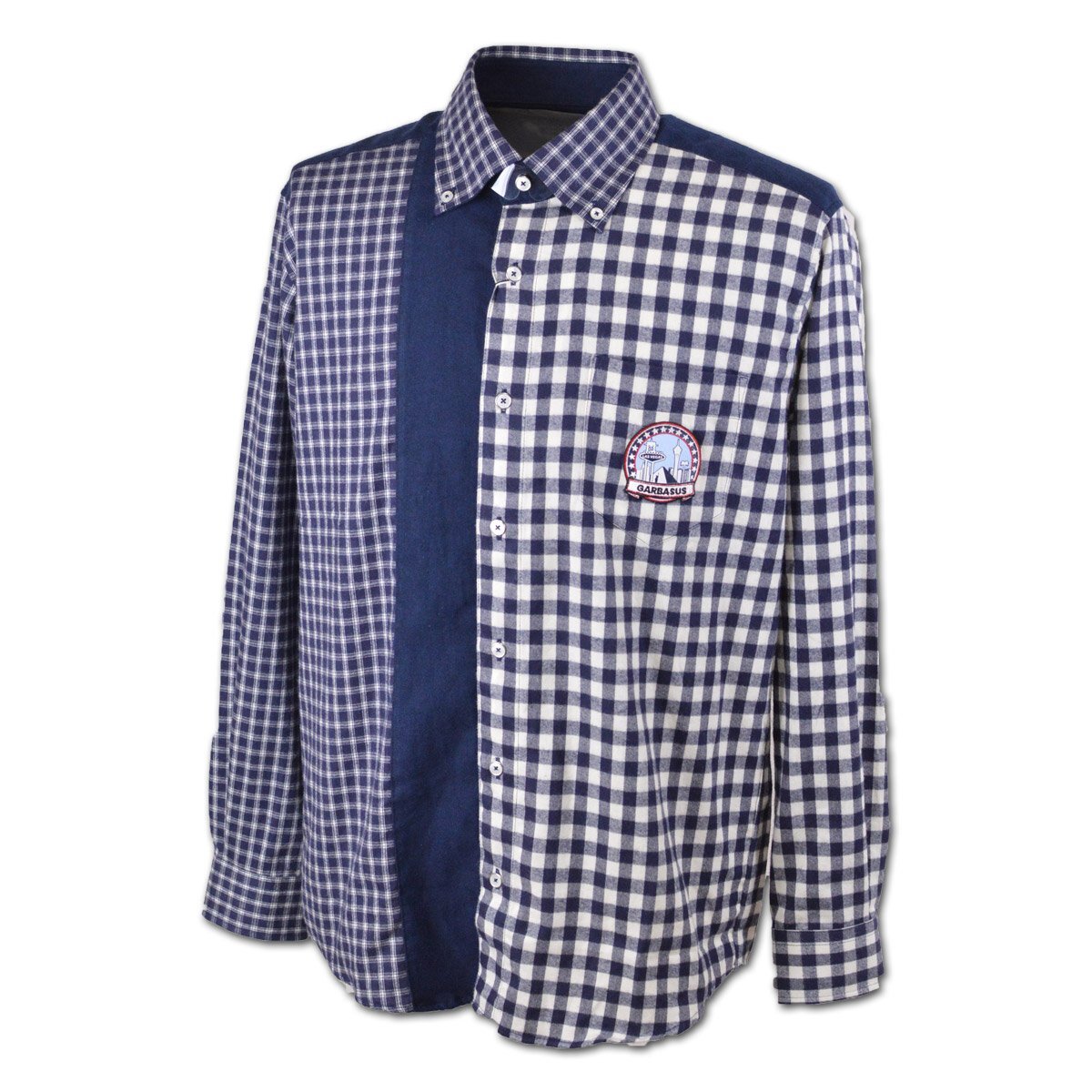 3割引【GARBASUS ガルバス】メンズ 長袖シャツ L(48) 白×紺 35-1106-03-49 アンジェロ カジュアル おしゃれ かっこいい 日本製 @拍卖