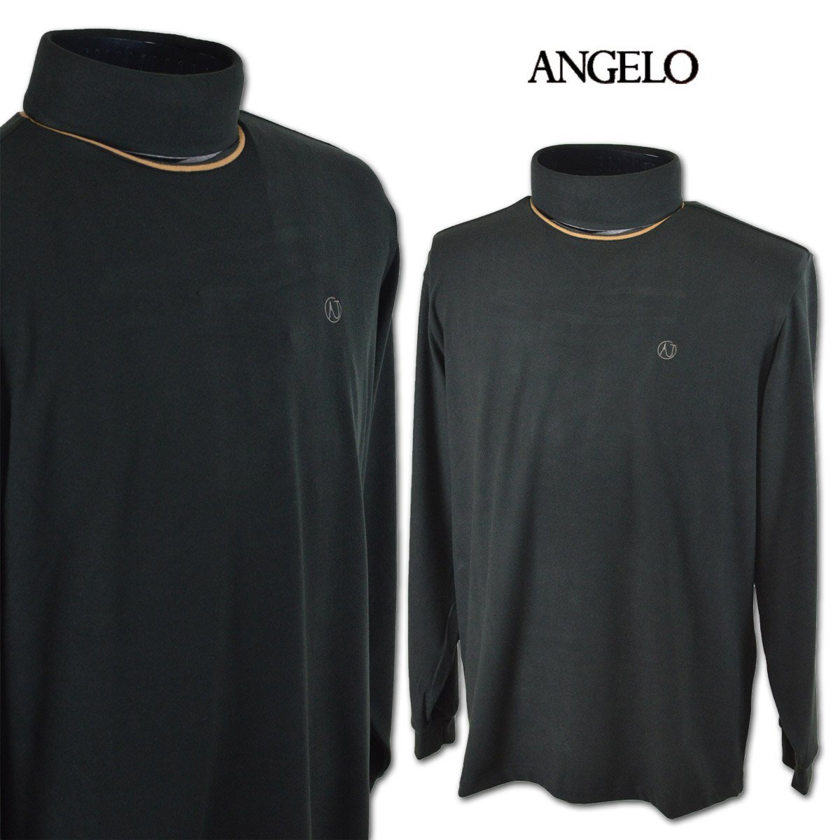 3割引【アンジェロ】メンズ タートルネックシャツ L(48) 黒 35-1501-04-05 ANGELO カジュアル ゴルフ おしゃれ かっこいい @拍卖
