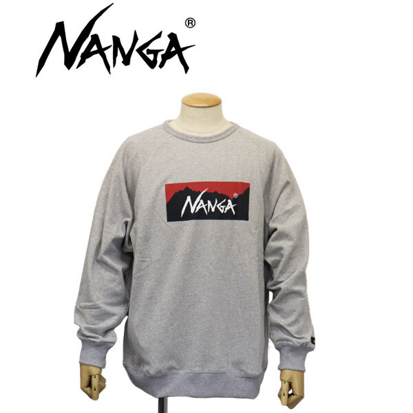 NANGA (ナンガ) NW2311-1F201 ECO HYBRID BOX LOGO SWEATSHIRT エコハイブリッド ボックスロゴ スウェットシャツ 長袖 L.GRAY M N013拍卖