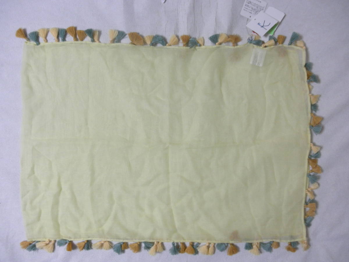 新品 ¥4536 組曲 kumikyoku 115×40cm タッセル スカーフ フリンジ リボン ストール 子供用 女の子 黄色 イエロー拍卖