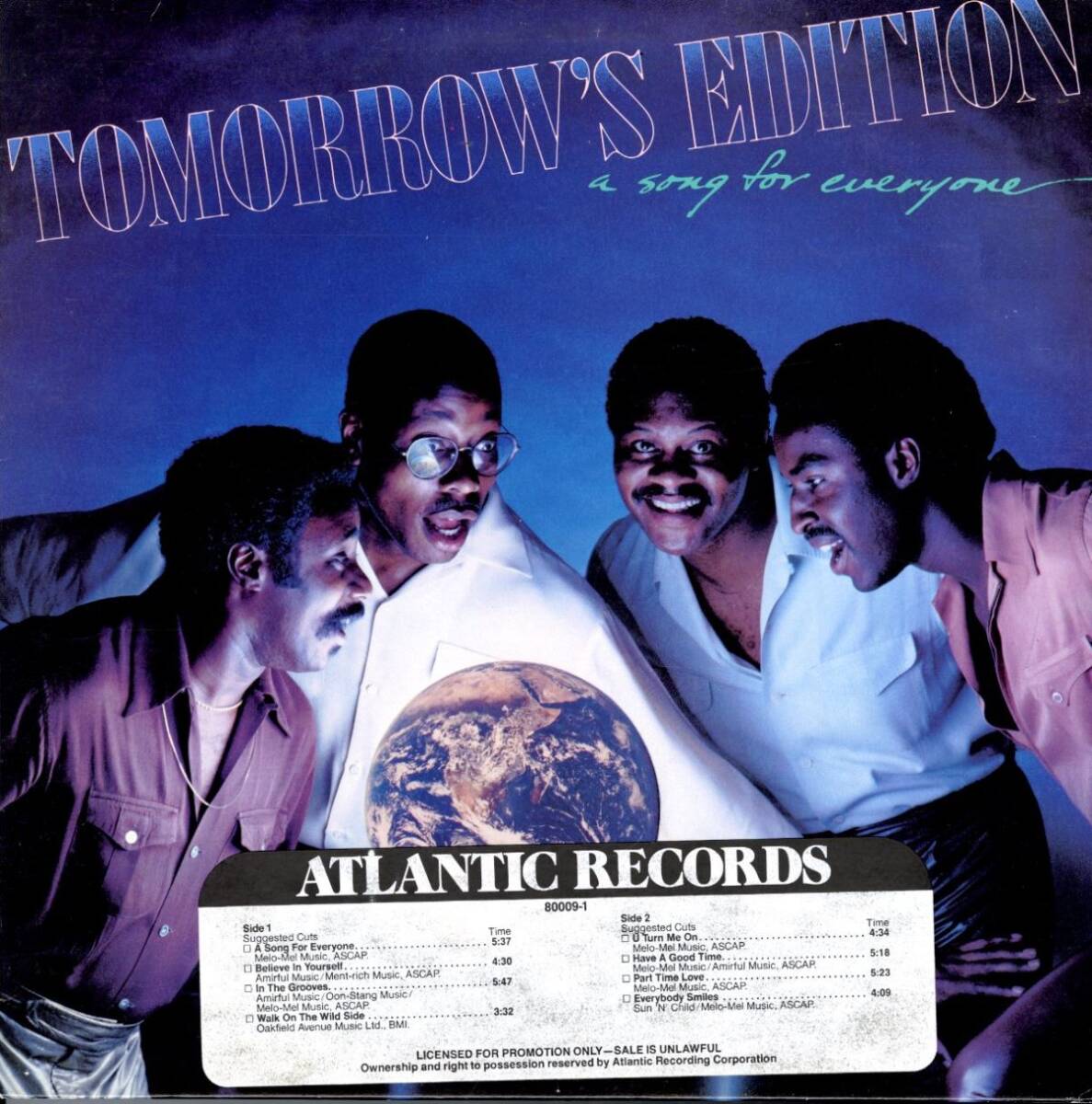 USオリジLP!プロモステッカー・刻印付 Tomorrow's Edition / A Song For Everyone 82年【Atlantic / 80009-1】モダンディスコ ソウル拍卖