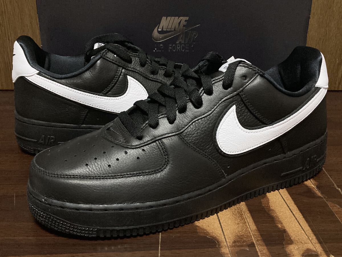 23年製 NIKE AIR FORCE 1 LOW RETRO QS DOUBLE SWOOSH ナイキ エアフォース AF1【CQ0492-001】天然皮革 レザー LEATHER ブラック 黒 US11拍卖