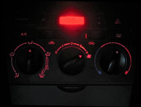 COROLLA FIELDER カローラ フィールダー ZE120系 マニュアルエアコンパネル用 LED球 1台分セット! レッド拍卖